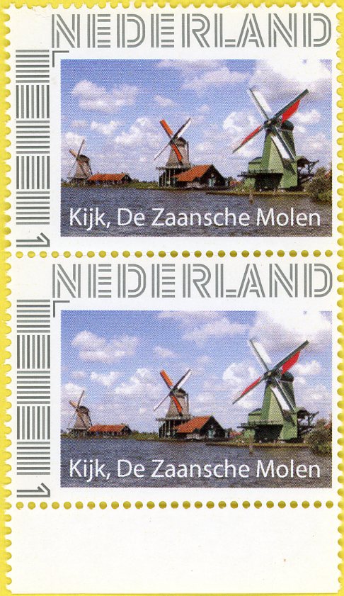 Postzegel 'Kijk, De Zaansche Molen' ca. 2015